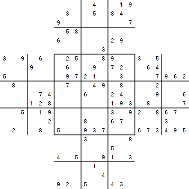 Cross Sudoku - Schwierig
