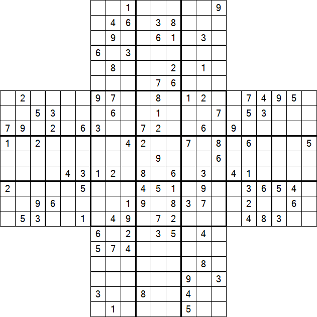 Cross Sudoku - Schwierig
