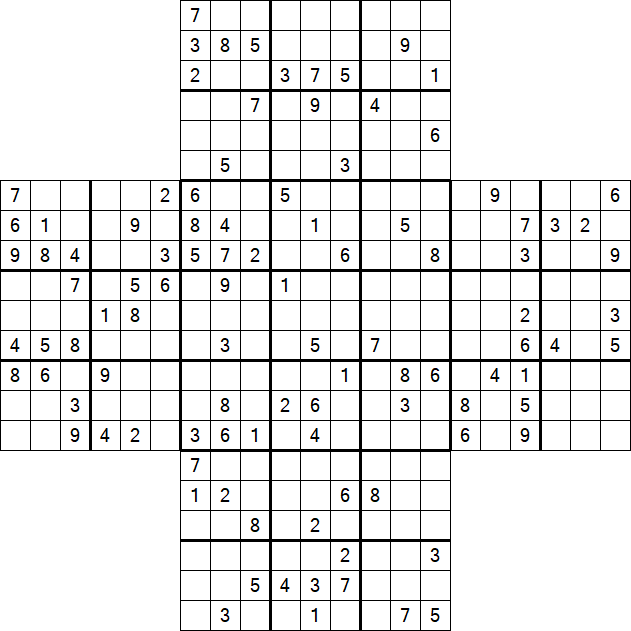 Cross Sudoku - Schwierig