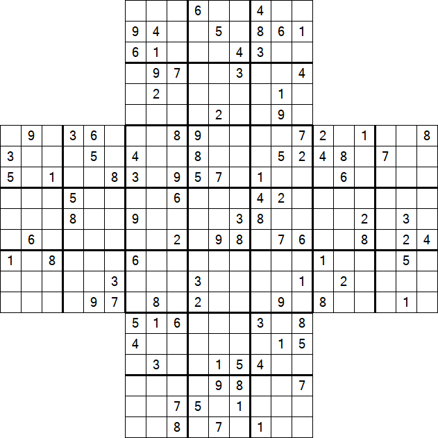 Cross Sudoku - Schwierig