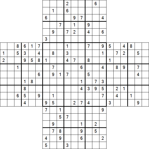 Cross Sudoku - Schwierig