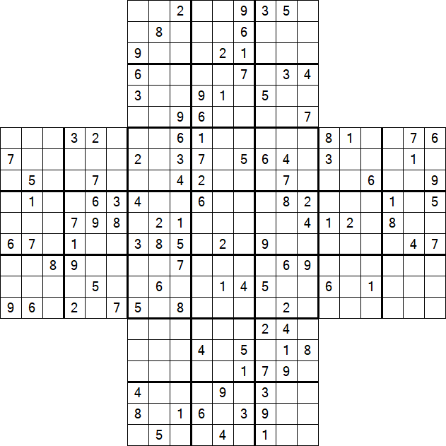 Cross Sudoku - Schwierig