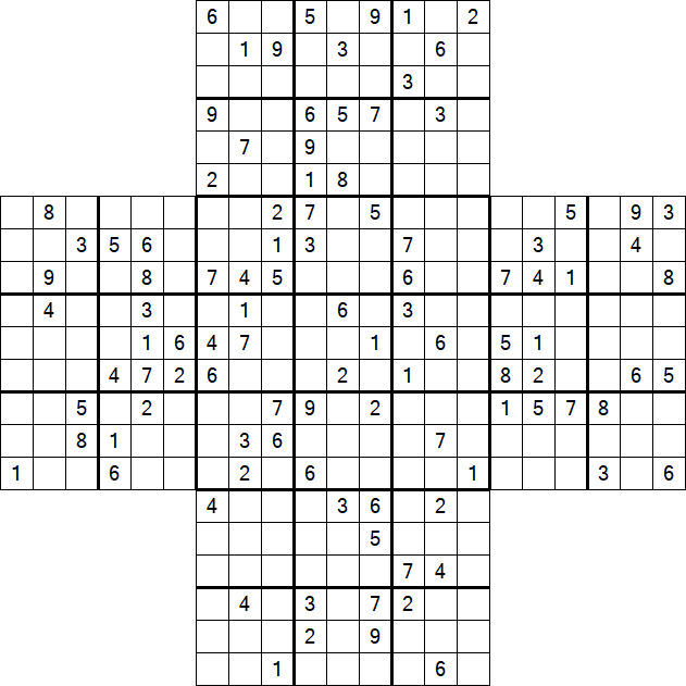 Cross Sudoku - Schwierig