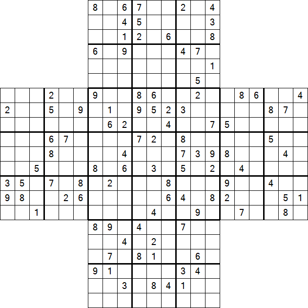 Cross Sudoku - Schwierig