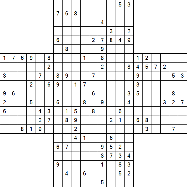 Cross Sudoku - Difficile