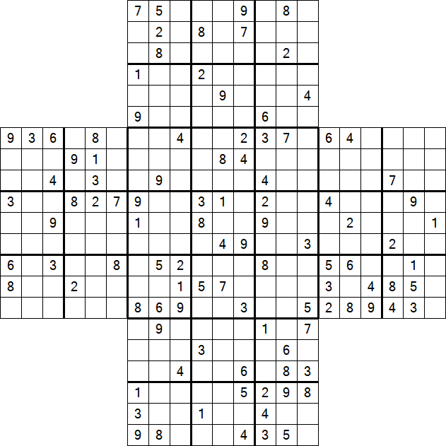 Cross Sudoku - Hard