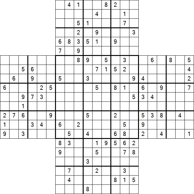 Cross Sudoku - Schwierig