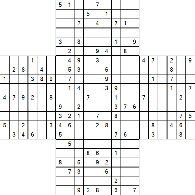 Cross Sudoku - Schwierig