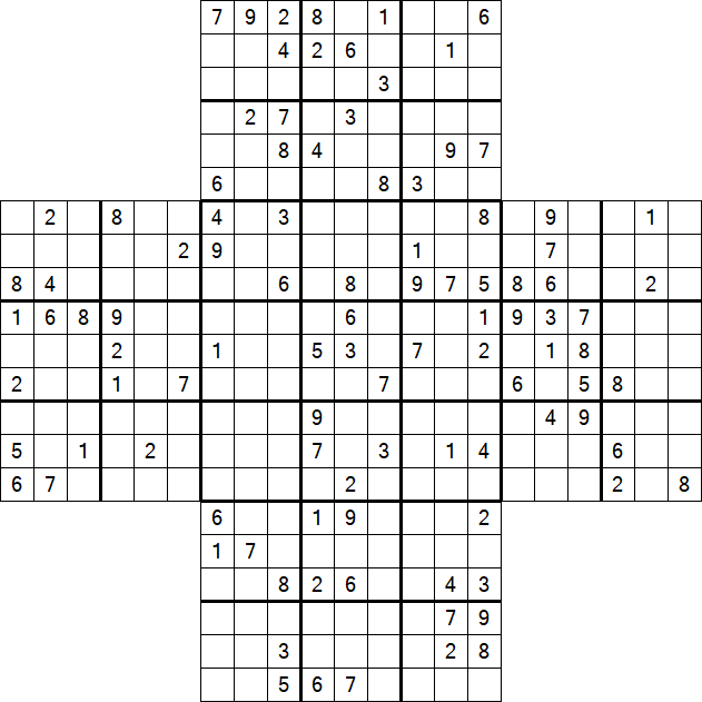 Cross Sudoku - Schwierig