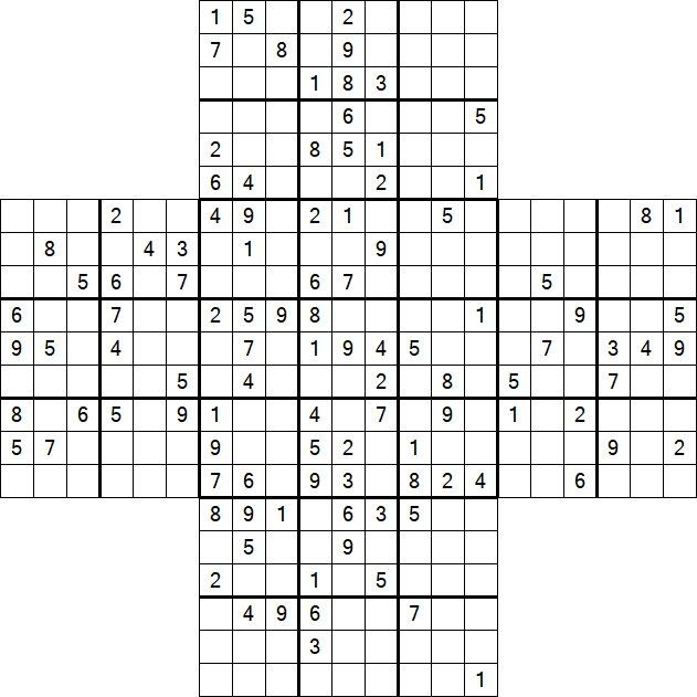 Cross Sudoku - Schwierig