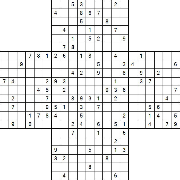 Cross Sudoku - Schwierig