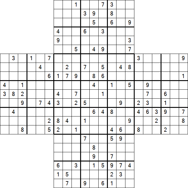 Cross Sudoku - Schwierig