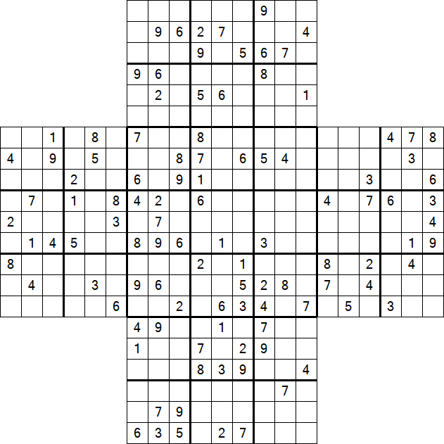 Cross Sudoku - Schwierig