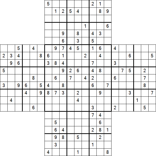 Cross Sudoku - Schwierig