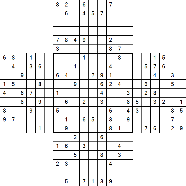 Cross Sudoku - Schwierig