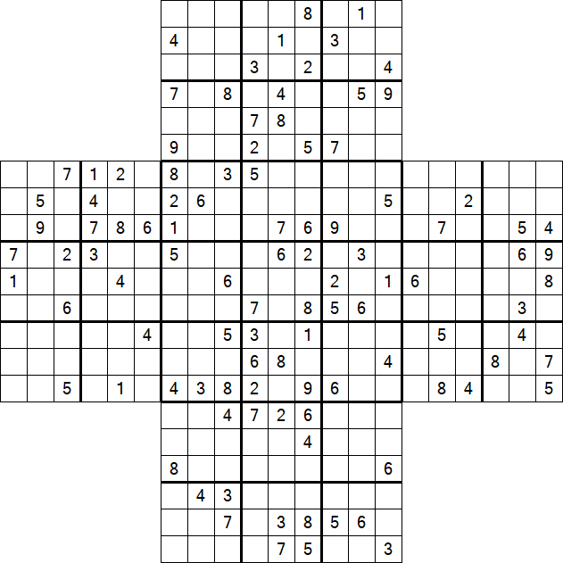 Cross Sudoku - Schwierig