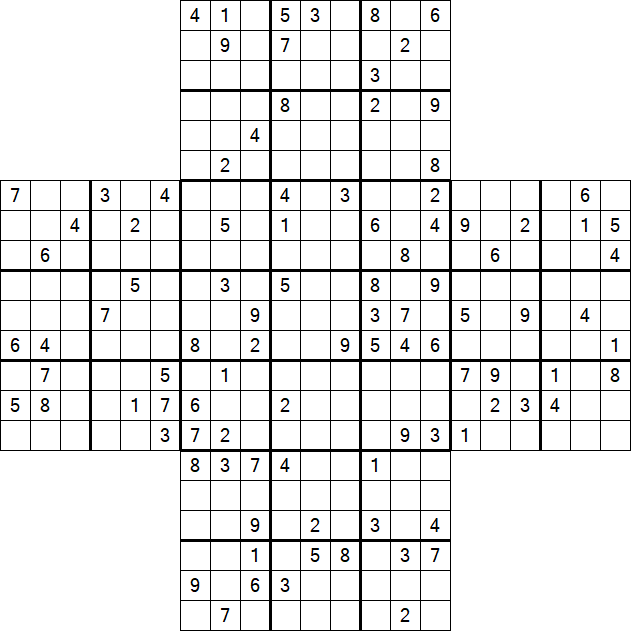 Cross Sudoku - Schwierig