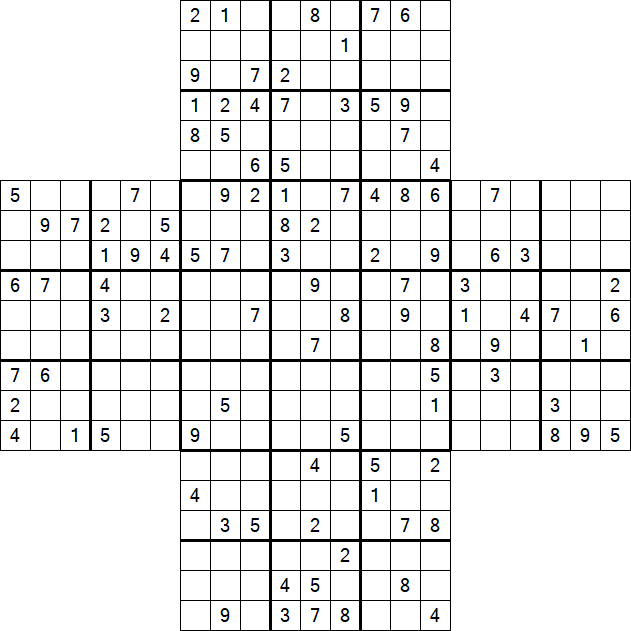 Cross Sudoku - Schwierig