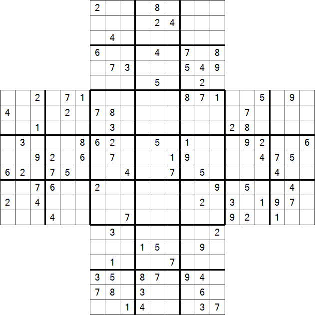 Cross Sudoku - Schwierig
