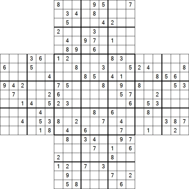 Cross Sudoku - Schwierig
