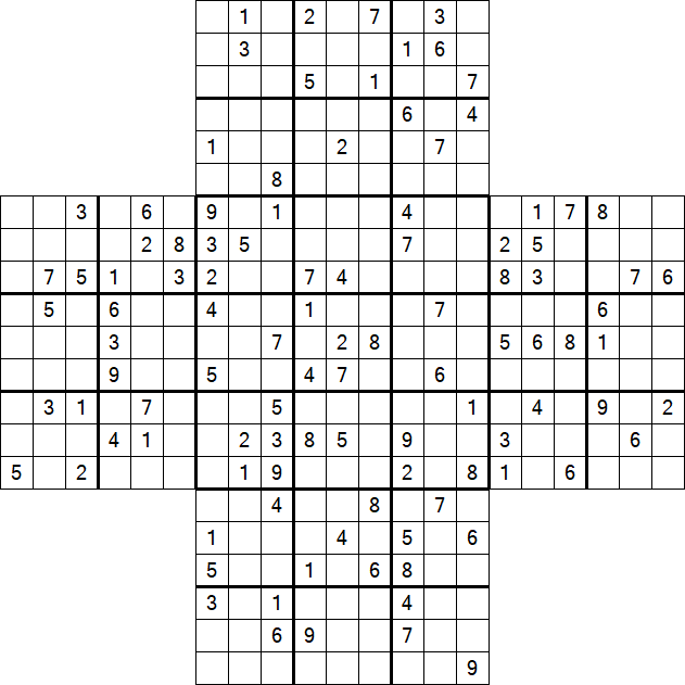 Cross Sudoku - Schwierig
