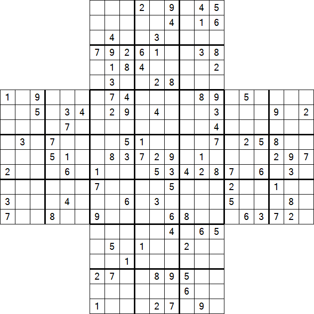 Cross Sudoku - Schwierig