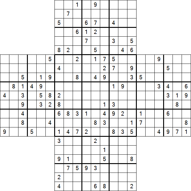 Cross Sudoku - Schwierig