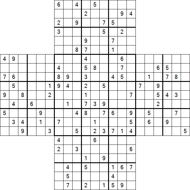 Cross Sudoku - Schwierig
