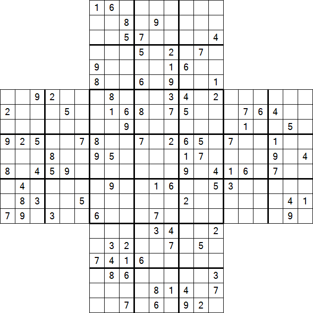 Cross Sudoku - Schwierig