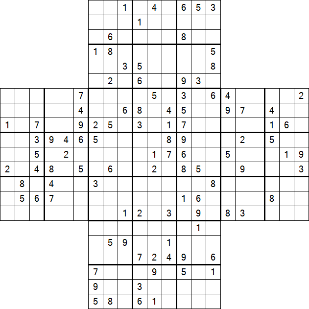 Cross Sudoku - Schwierig