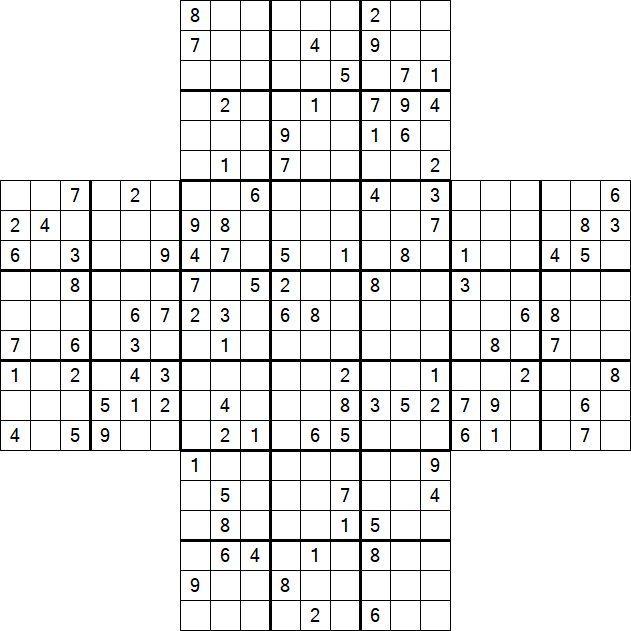 Cross Sudoku - Schwierig