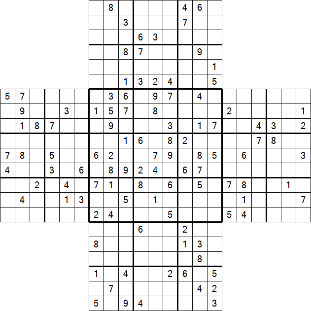 Cross Sudoku - Schwierig