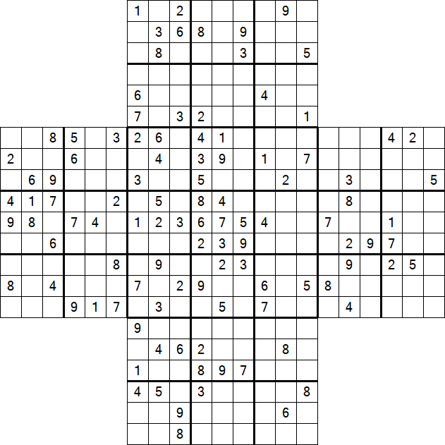 Cross Sudoku - Schwierig