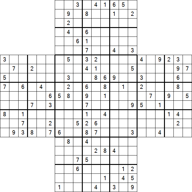Cross Sudoku - Schwierig