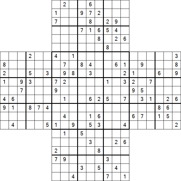Cross Sudoku - Schwierig