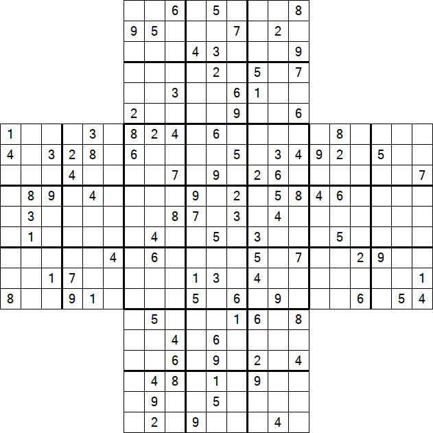 Cross Sudoku - Schwierig