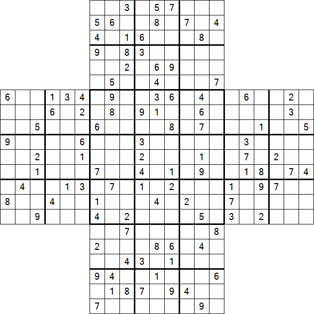 Cross Sudoku - Schwierig