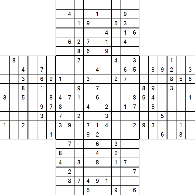 Cross Sudoku - Schwierig