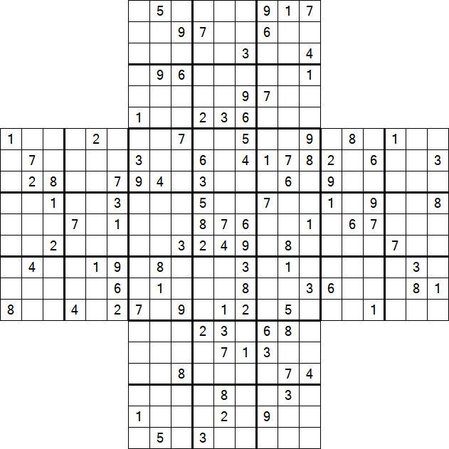 Cross Sudoku - Schwierig