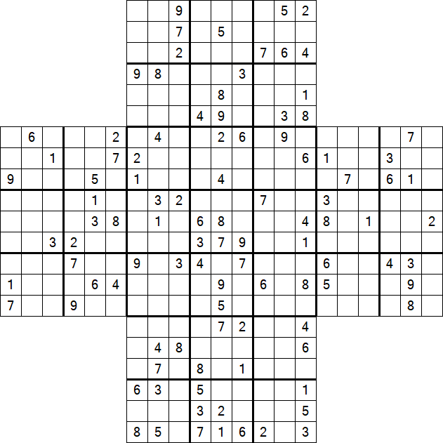 Cross Sudoku - Schwierig