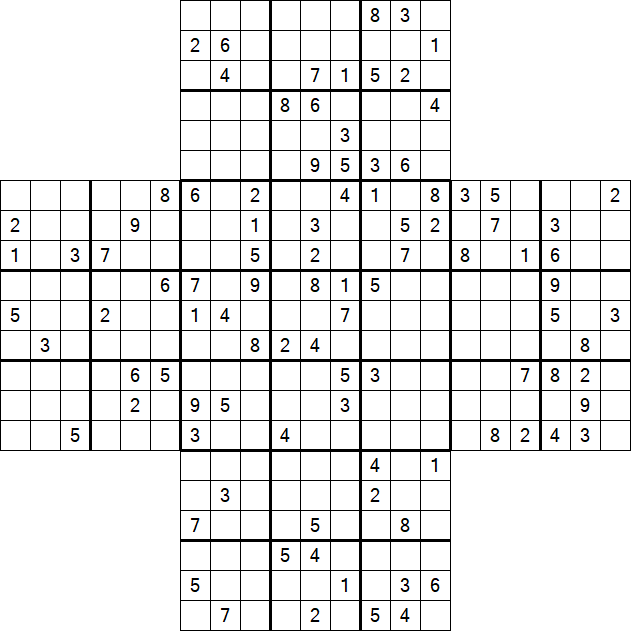 Cross Sudoku - Schwierig