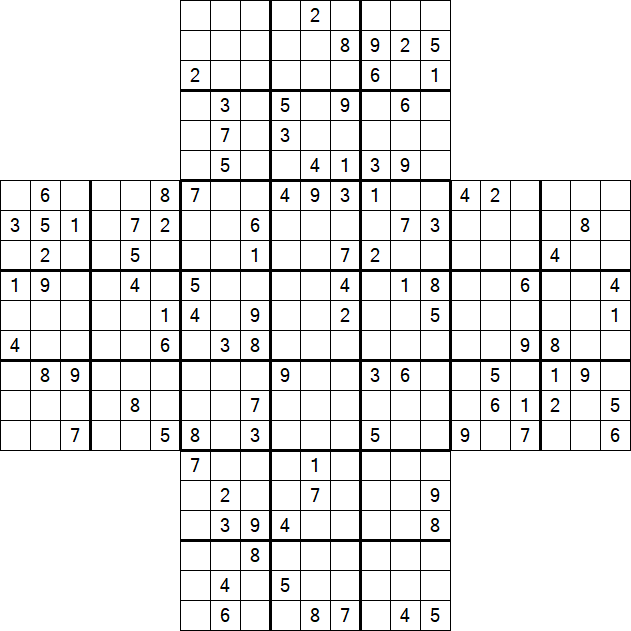 Cross Sudoku - Schwierig