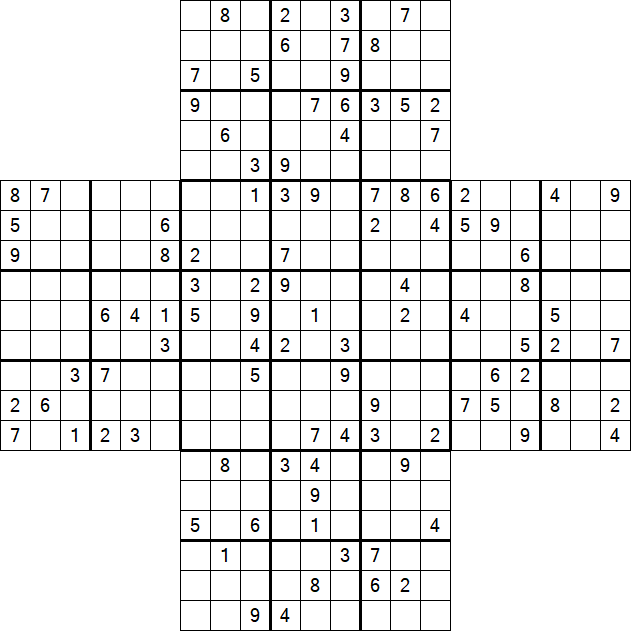 Cross Sudoku - Schwierig