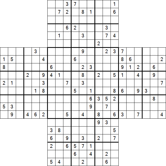 Cross Sudoku - Schwierig