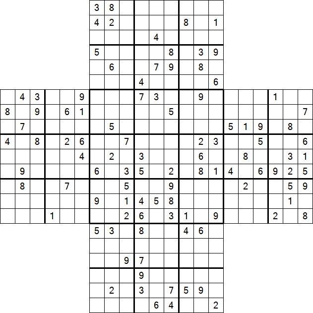 Cross Sudoku - Schwierig