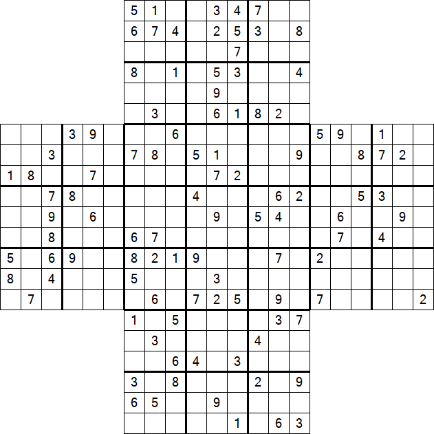 Cross Sudoku - Schwierig