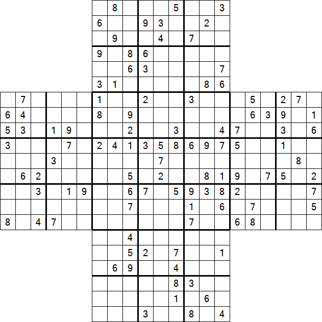 Cross Sudoku - Schwierig