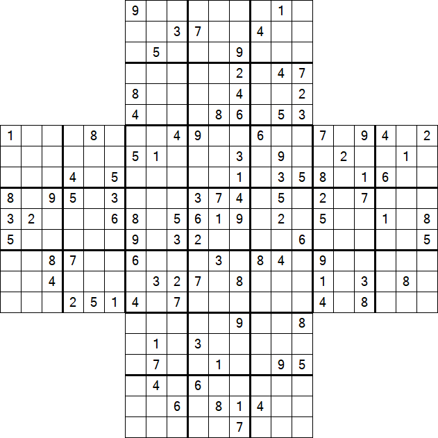Cross Sudoku - Difícil