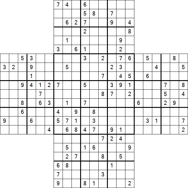 Cross Sudoku - Difícil