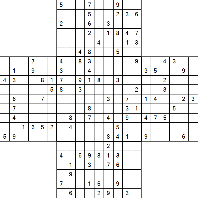 Cross Sudoku - Hard
